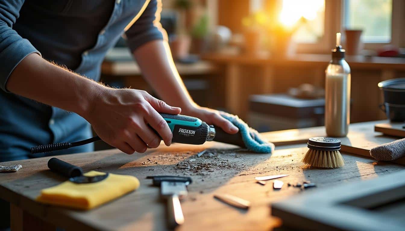 Illustration: Les meilleures pratiques d’entretien et accessoires recommandés pour prolonger la vie de votre scie Proxxon