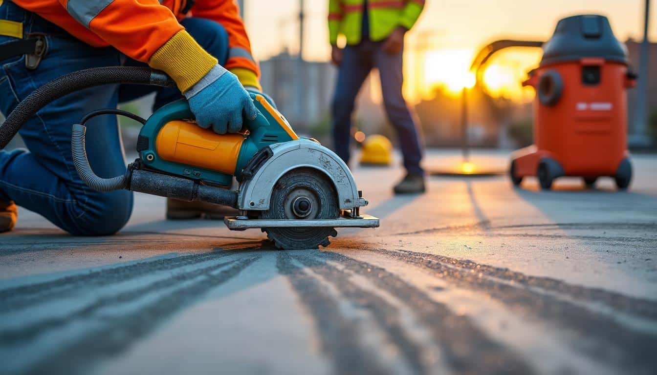 Illustration: Les fonctionnalités essentielles et équipements complémentaires pour une scie de sol bien équipée