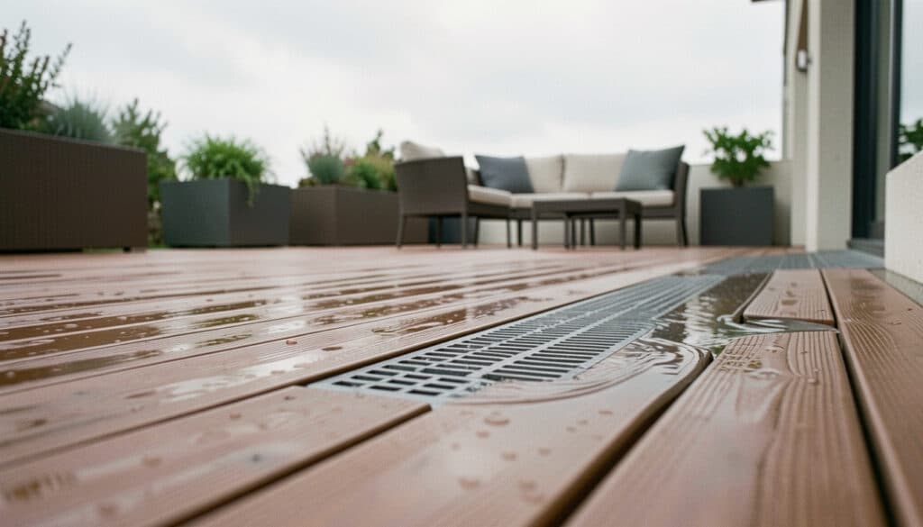 Bien évacuer l’eau de pluie d’une terrasse