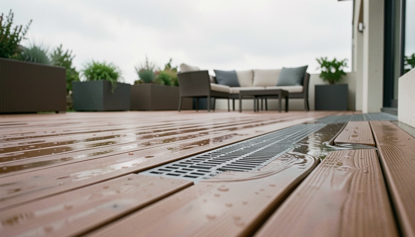 Bien évacuer l’eau de pluie d’une terrasse